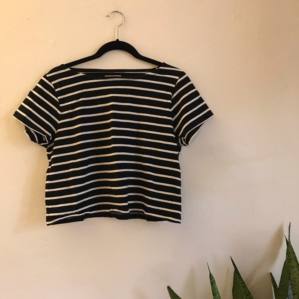 Madewell Striped Crop Top, size Small